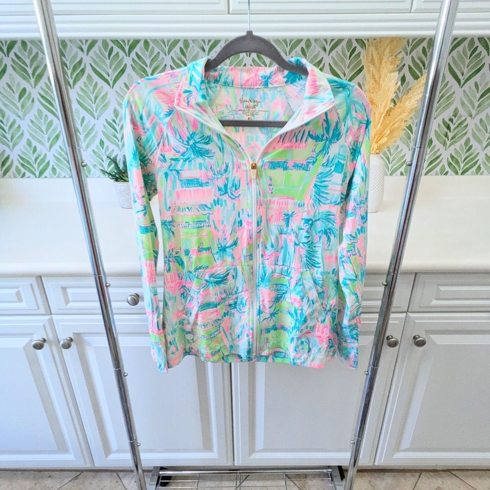 Lilly Pulitzer Meryl Nylon Hadlee Tennis Jacket Colorful Small Golf Active - Picture 2 of 8
